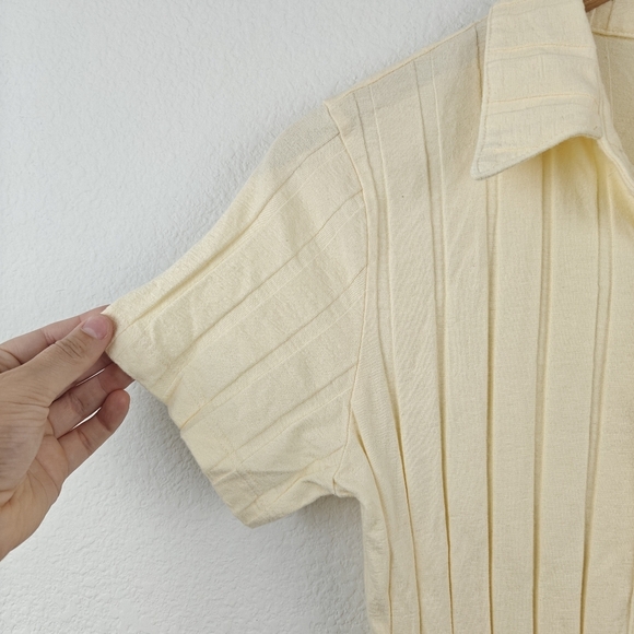 Revolve Monrow NWT Flat Rib Polo Midi Dress In Butter Yellow Size Large Women's - Picture 11 of 15